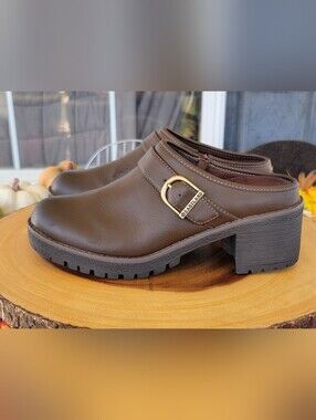 Y2k Style Eastland Nola Heeled Clogs Brown Size 9 - Classic Boho 90's Vibes